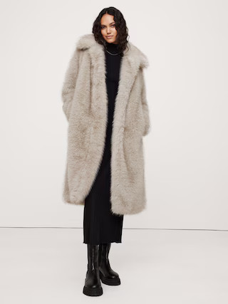 Faux Fur Long Coat | Banana Republic (US)