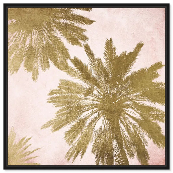 Floral and Botanical Golden Palm Leaf - Painting Print on Canvas | Wayfair North America