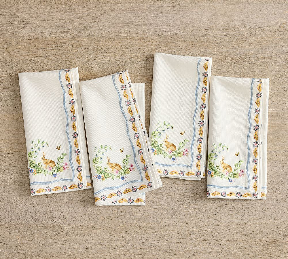 Botanical Bunny Cotton Napkins - Set of 4 | Pottery Barn (US)