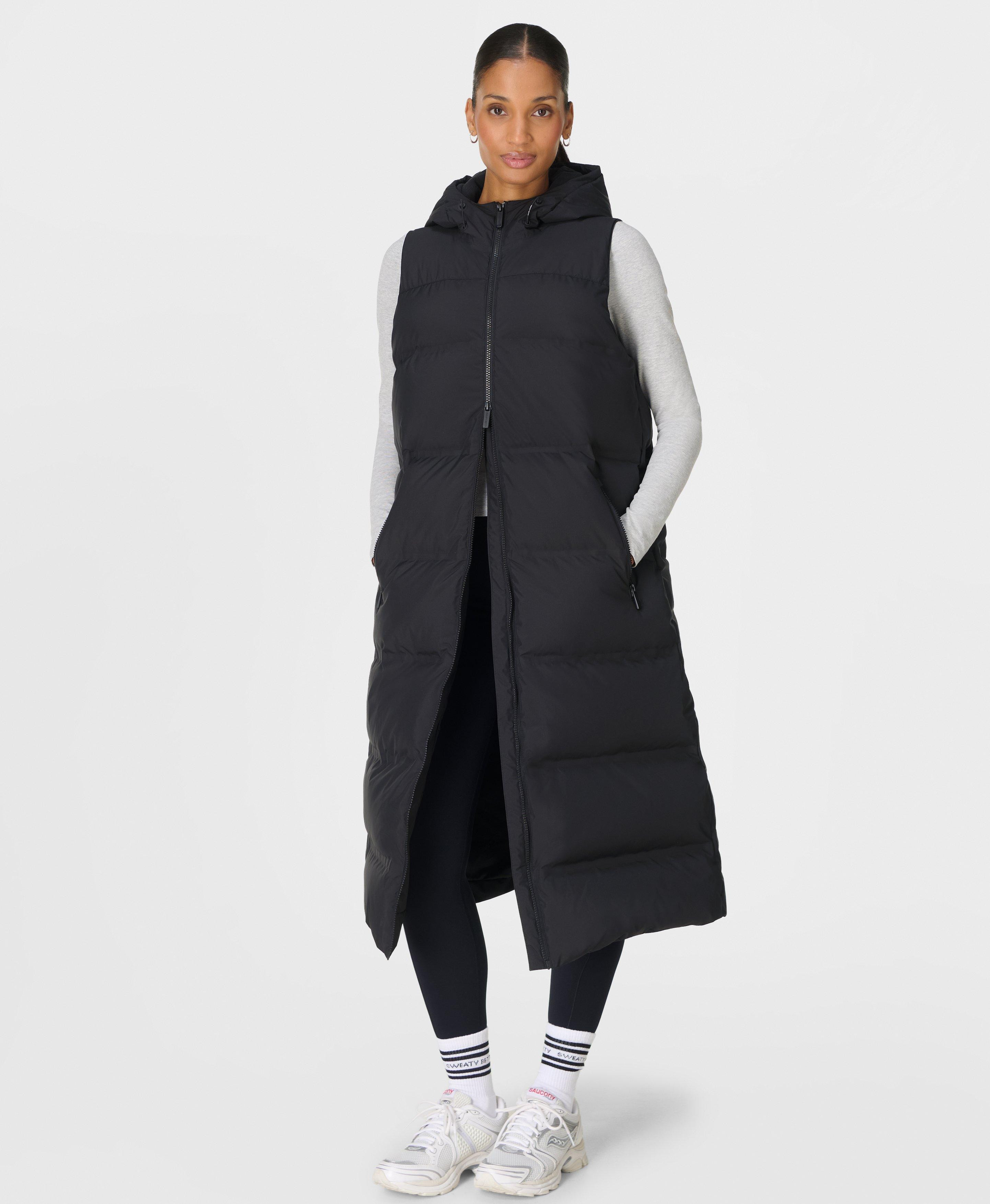 Nimbus Longline Gilet - Black | Women's Jackets + Coats | Sweaty Betty | Sweaty Betty UK