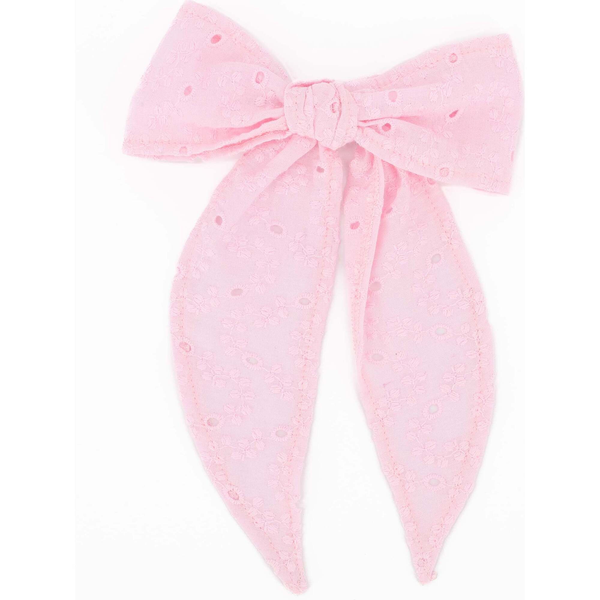 Il Pellicano Hair Bow, Pink Eyelet | Maisonette