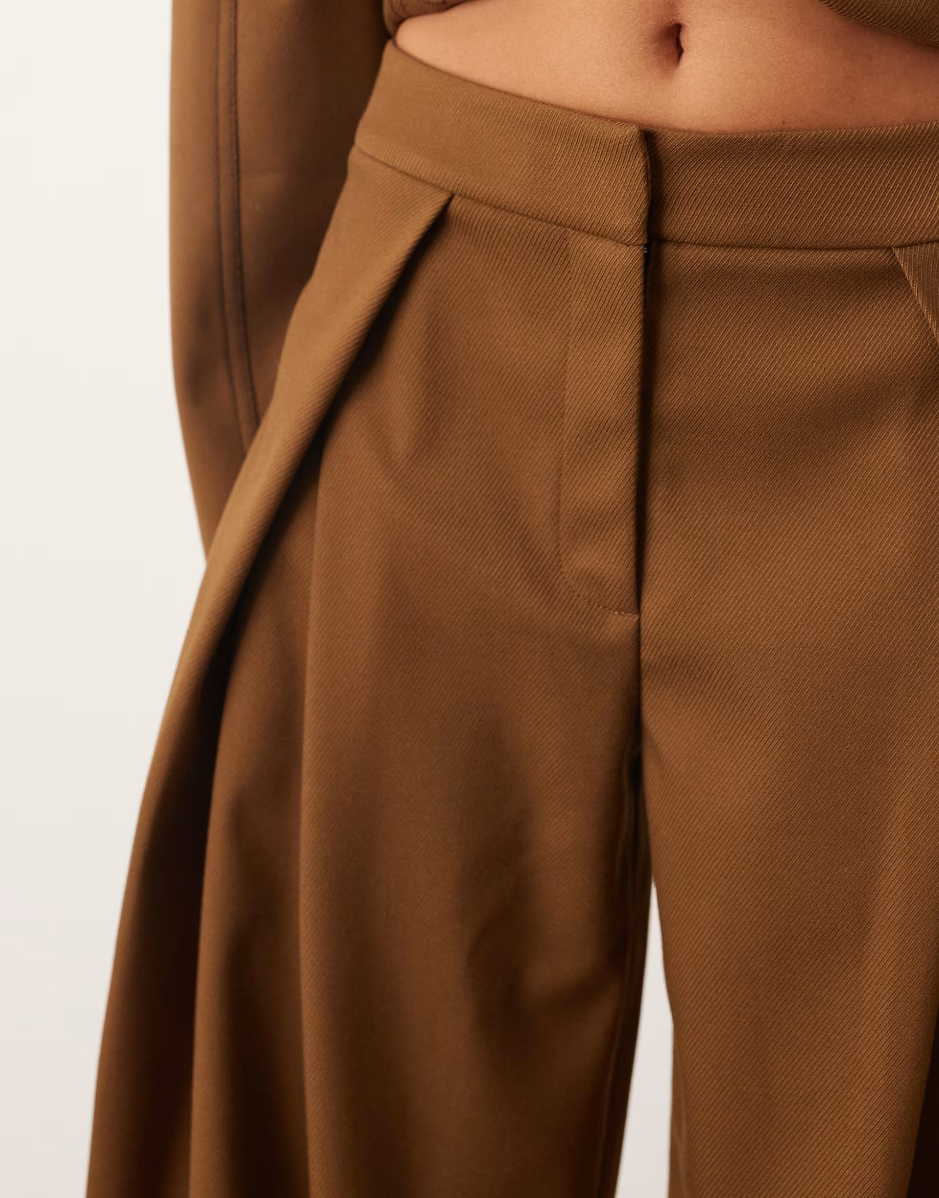 ARRANGE twill wide leg trouser co-ord in brown | ASOS (Global)