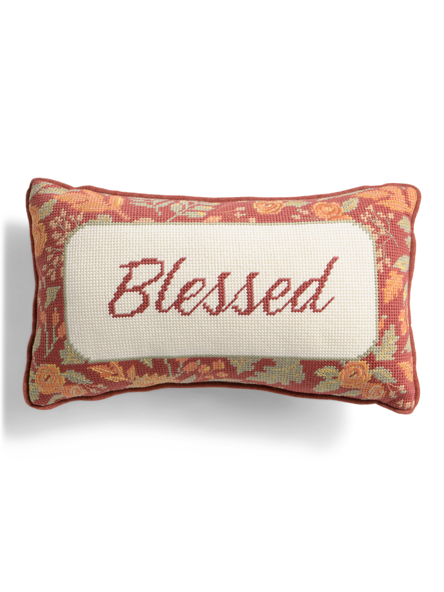 9x15 Blessed Harvest Florals Needlepoint Pillow | TJ Maxx