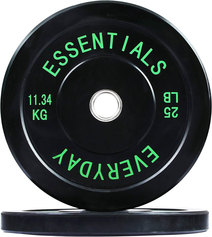 BalanceFrom Fitvids Color Coded Olympic Bumper Plate Weight Plate with Steel Hub, Pairs or Sets | Amazon (US)