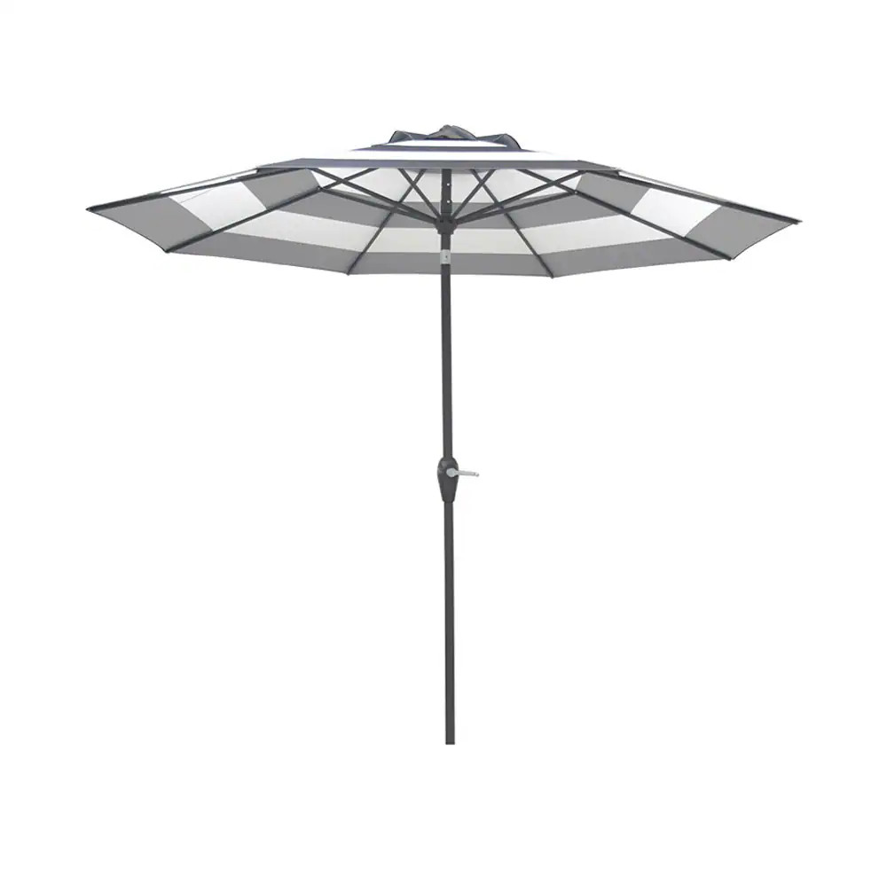 allen + roth 9-ft Aluminum Black Auto-tilt Market Patio Umbrella | Lowe's