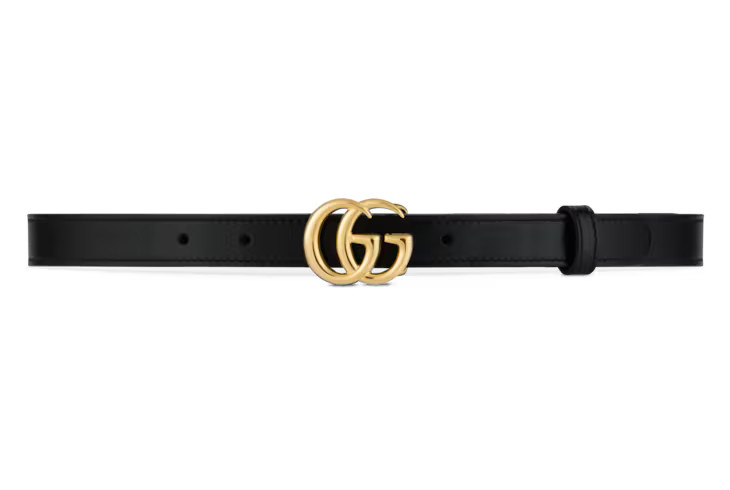 Gucci GG Marmont thin leather belt with shiny buckle | Gucci (US)