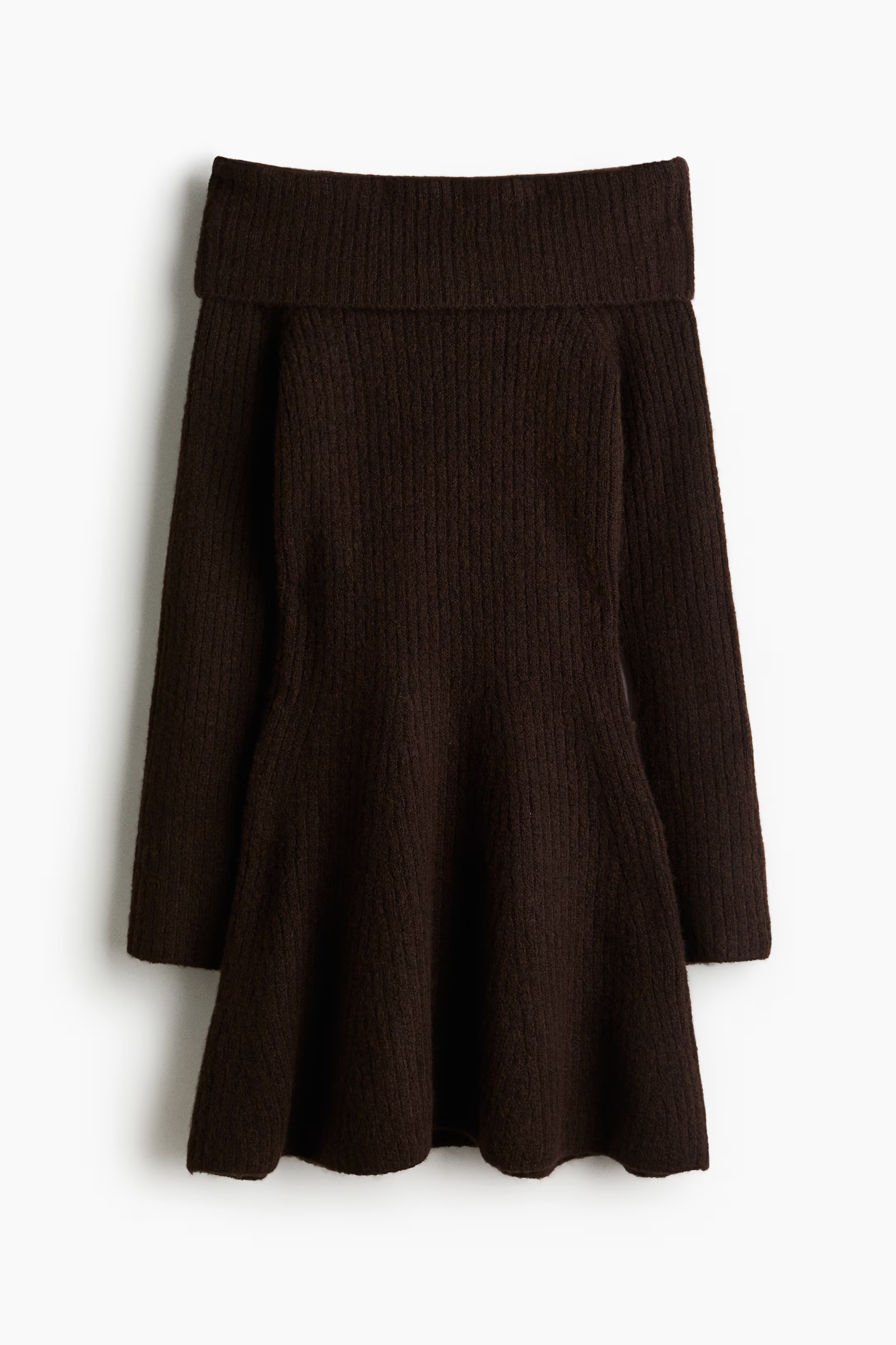Rib-knit off-the-shoulder dress | H&M (UK, MY, IN, SG, PH, TW, HK)
