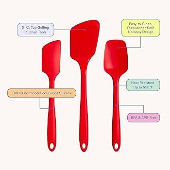 GIR: Get It Right - 3 Piece Silicone Utensil Set - Spatula, Flip & Spoonula - Non-stick - Heat Re... | Amazon (US)