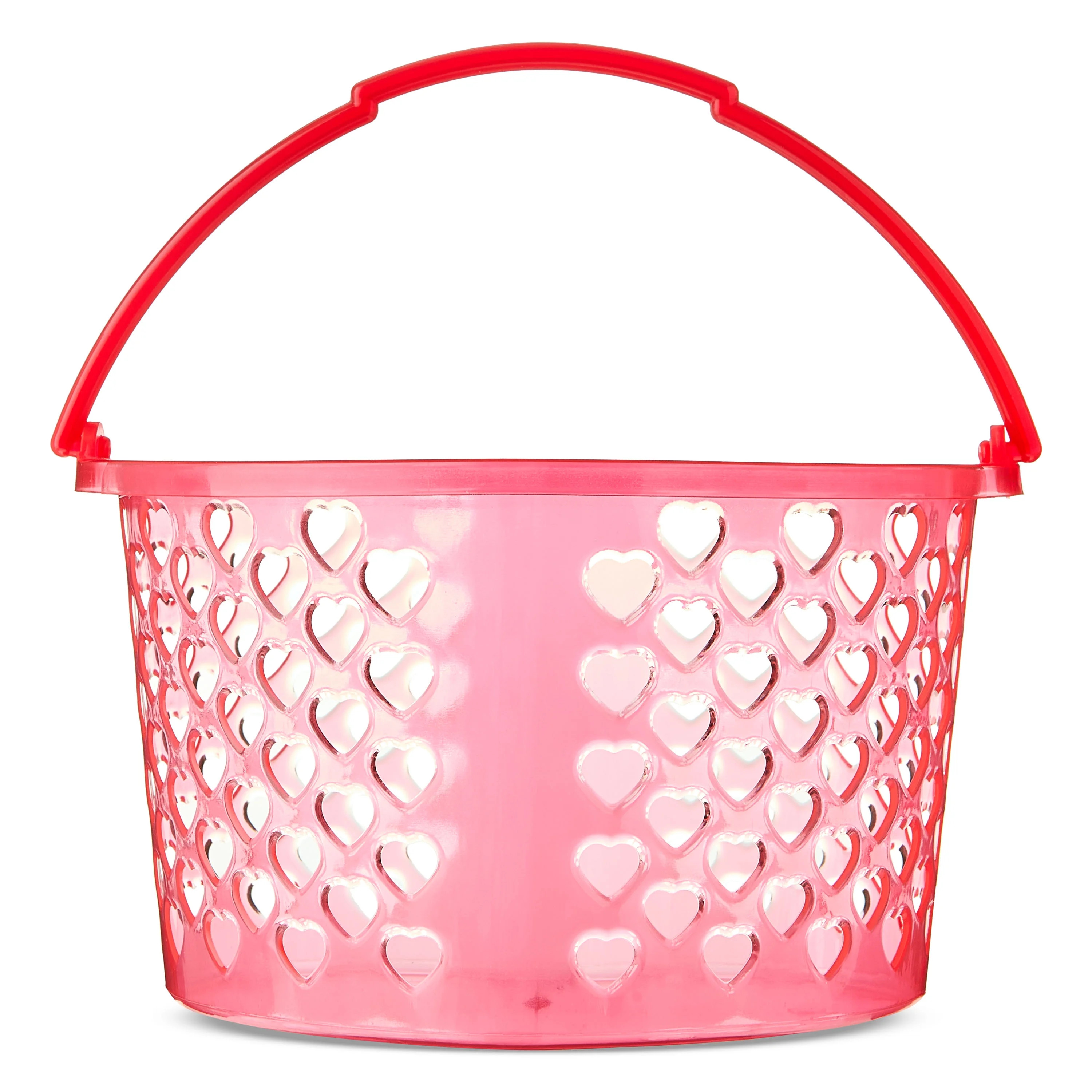 Plastic Heart-Shaped Basket, Red, 8" x 5", Valentine's Day by Way To Celebrate | Walmart (US)