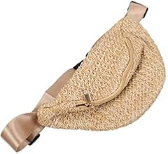 PRETYZOOM 1pc Chest Bag Waist Pouch Cross- Body Pouch Imitation Straw Woven Waist Bag | Amazon (US)