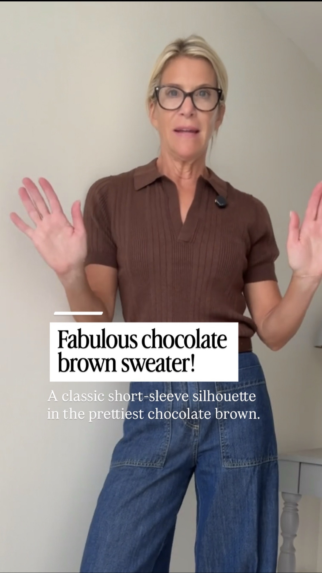 This little chocolate brown short-sleeve sweater is FABULOUS. 🤎 The rich brown color makes it such an easy fall staple to wear with jeans, trousers, or layered under a jacket.

👩‍💻 LTK PRO TIPS
❤️ Heart = Support my posts ;-)
🔖 Save = Get sale & restock alerts for the things you love!
📋 Lists = Keep favorites organized (List ideas: Christmas, Birthdays, and Vacations!)
📲 Share = Send lists and products to a friend (or your daughters like me).
💬 Comment = Ask me anything, and I’ll answer. ;-)

#LTKootd #LTKSeasonal #LTKOver40