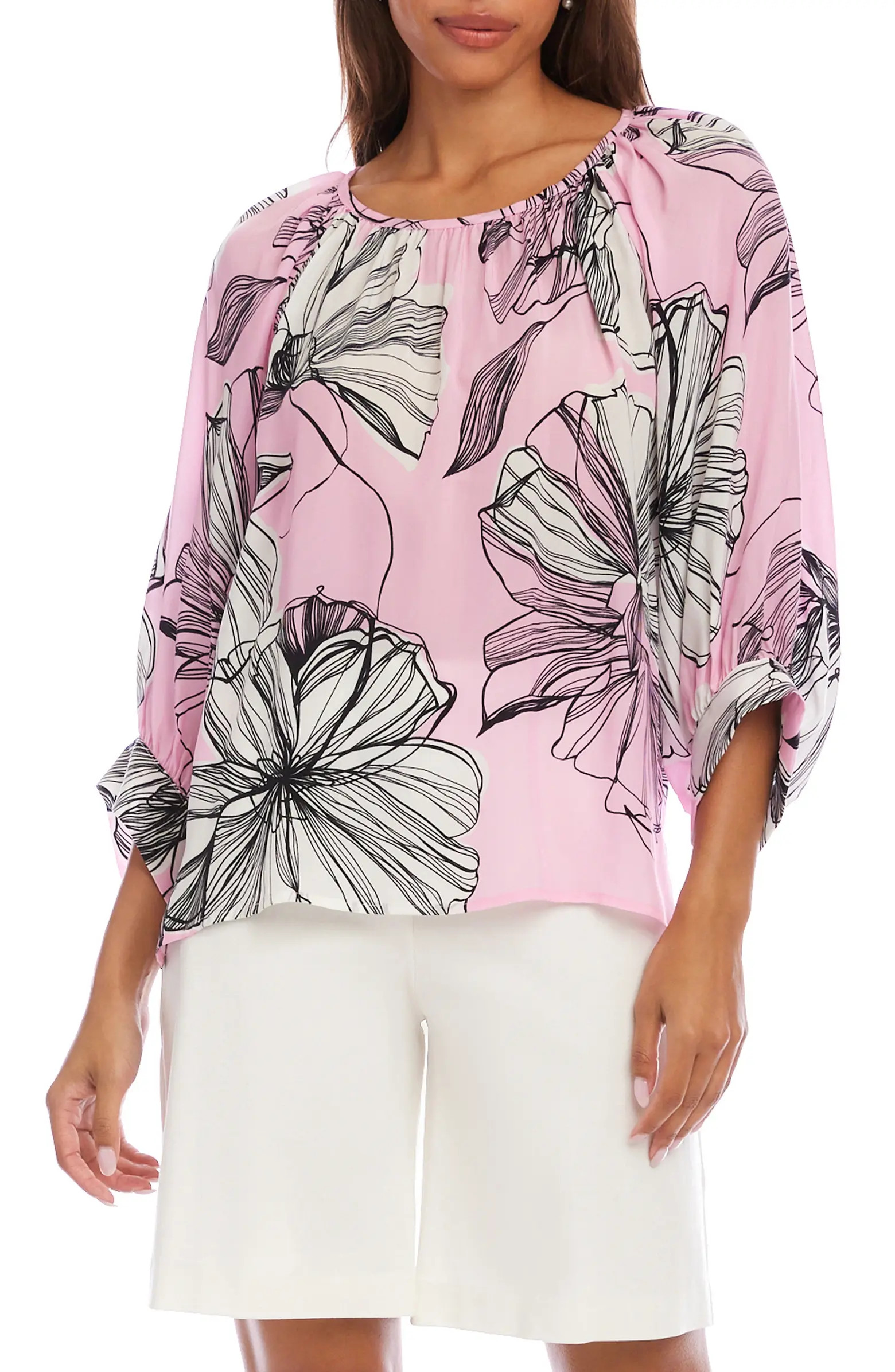 Floral Blouson Sleeve Top | Nordstrom