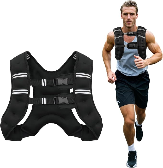 Weighted Vest, 6lb/8lb/10lb/12lb/16lb/20lb/25lb/30lb Weight Vest for Men Women, Body Weight Vests... | Amazon (US)
