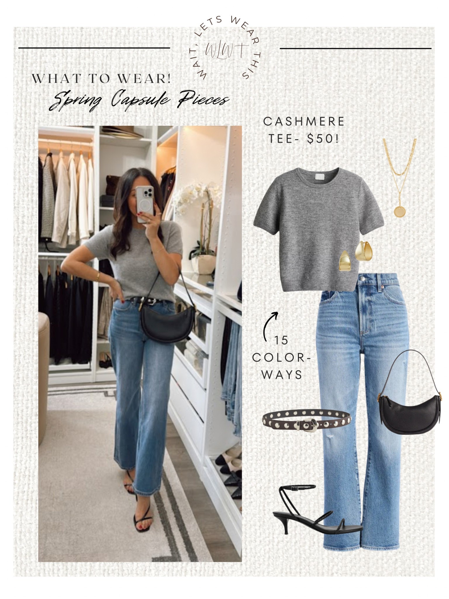 $44 cashmere tee! The perfect spring basic (over 10 colors!) ☀️ style with denim , shorts, poplin skirts… Easy go-to when you have nothing to wear 
I sized up one in the cashmere tee for a relaxed fit
Wearing my true size (26 ) in denim 

#LTKSaleAlert