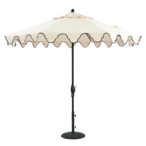 Bunny Williams Mughal Arch Umbrella - Canvas Taupe with Sand Trim | Ballard Designs, Inc.