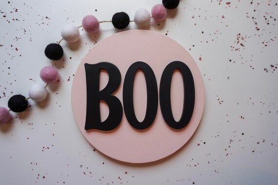 Boo | Halloween Decor | Hey Boo | Pink Halloween | Halloween Bookshelf | Halloween Kid Sign | Hal... | Etsy (US)