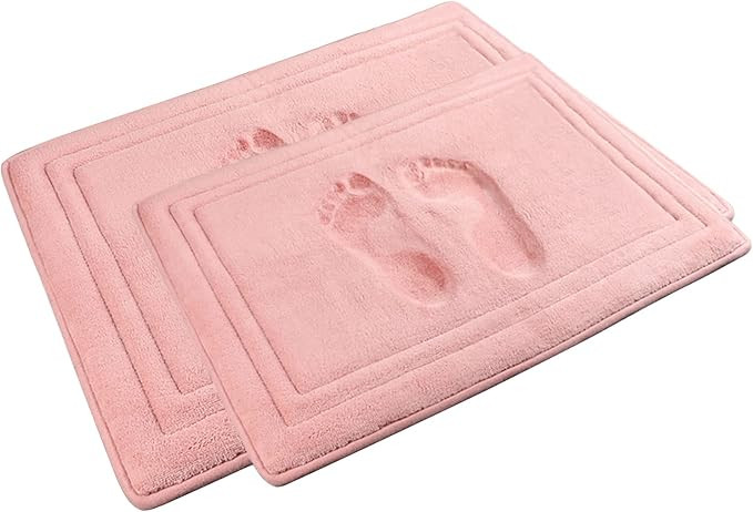 Pink Bathroom Rug Set of 2 Memory Foam Bath Mat Set Non Slip Washable Floor Mats Soft Absorbent P... | Amazon (US)