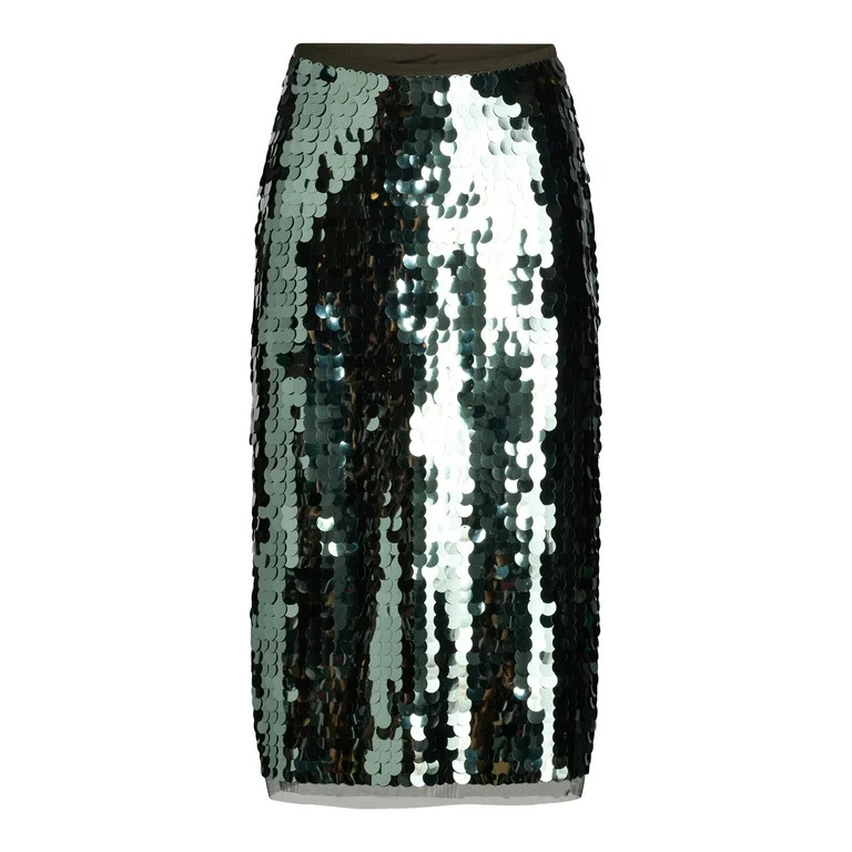 Scoop Women's & Women's Plus Paillette Sequin Midi Skirt, Sizes XS-4X | Walmart (US)