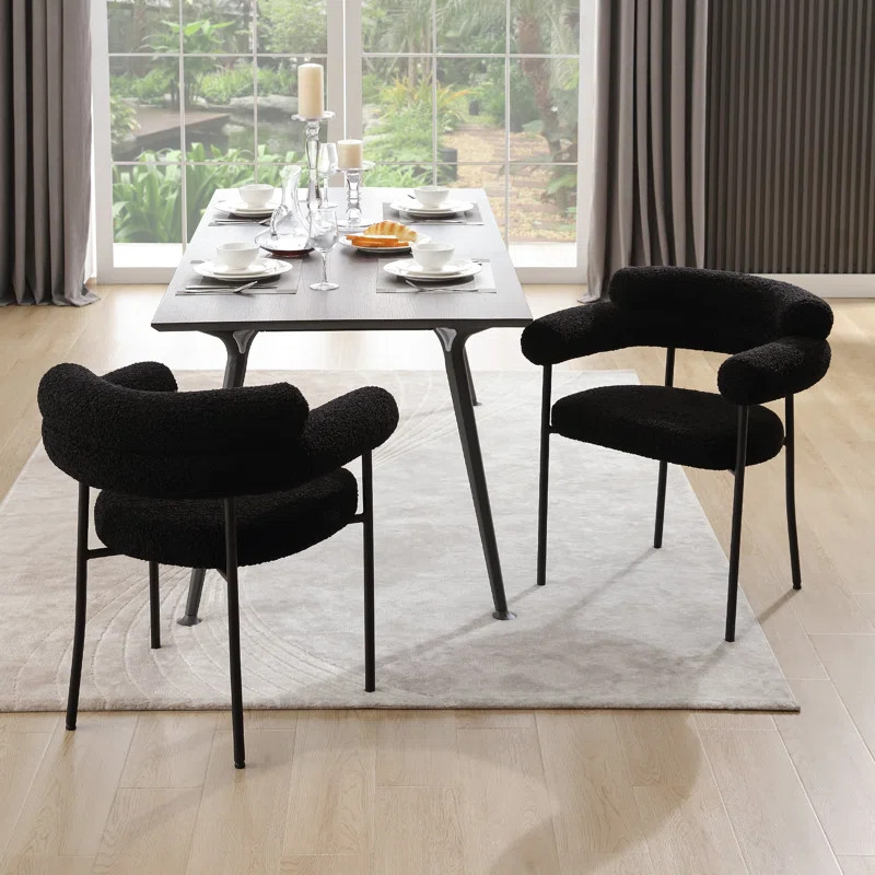 Sherpa Upholstered Arm Chair (Set of 2) | Wayfair North America