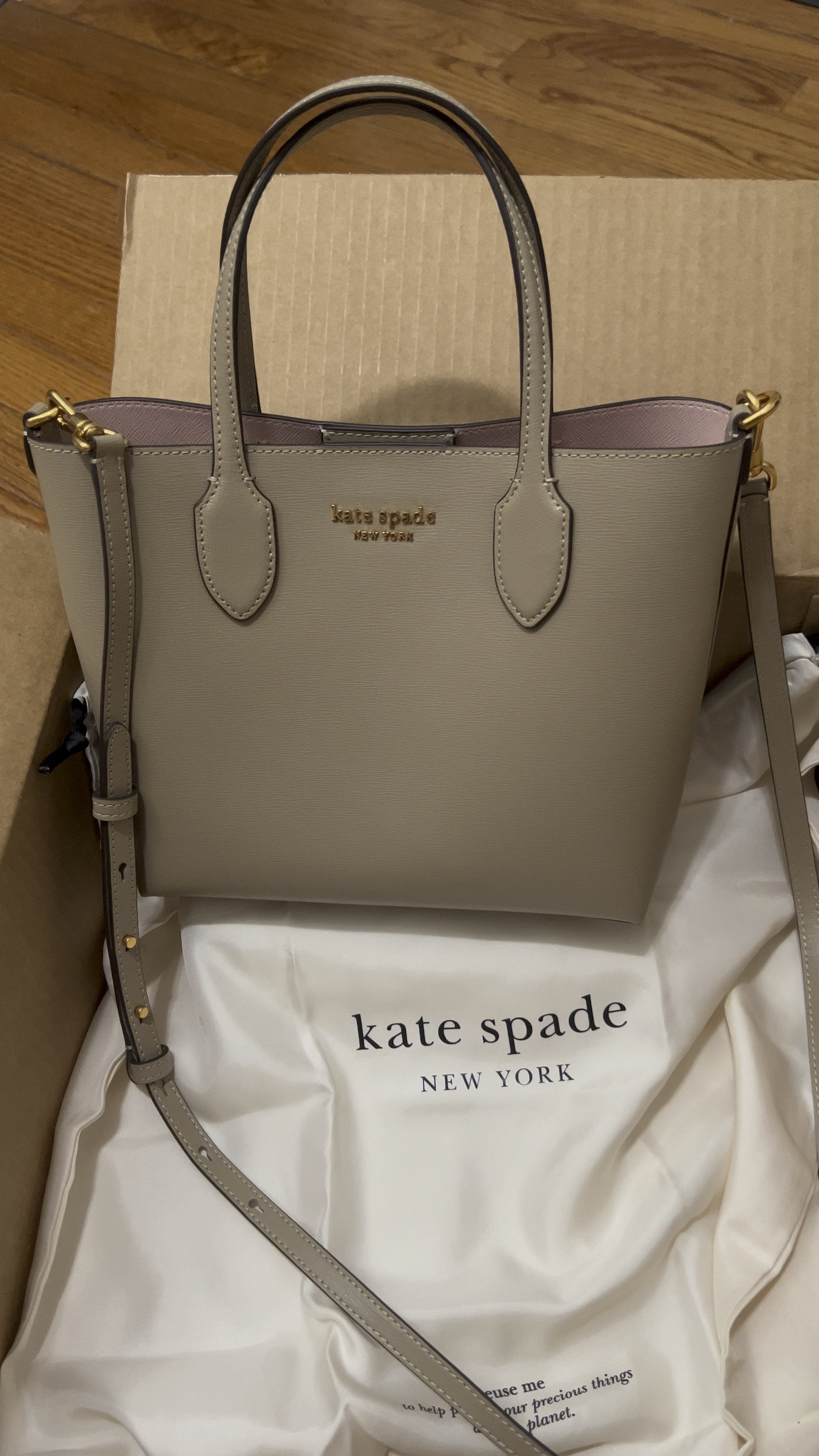 Kate Spade NY Bleecker Medium Crossbody Tote in Timeless Taupe