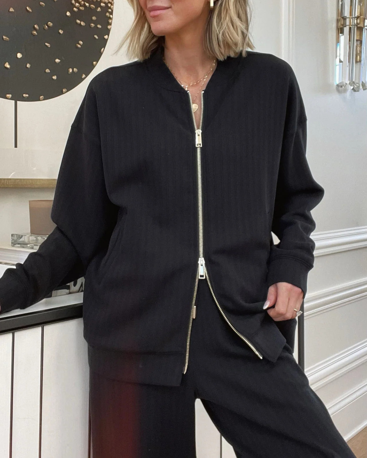 Splendid x @Cellajaneblog Rib Scuba Zip-Up Jacket | Splendid