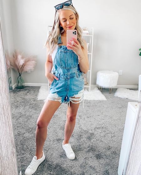 Code: BLONDEBELLE to save on my overalls and white sneakers ☀️
.
.
.
Overalls, summer outfit, summer, spring outfit, white sneakers, Amazon, sunglasses 

#LTKstyletip #LTKunder100 #LTKunder50