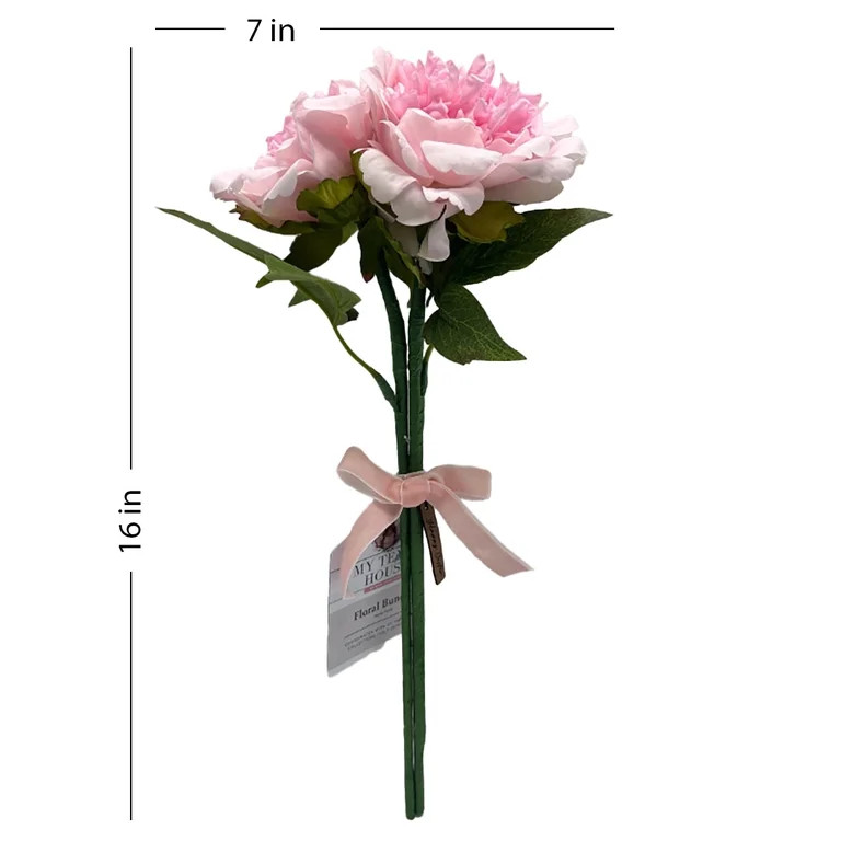 Peony Floral Pick, Pink, 16", by My Texas House | Walmart (US)
