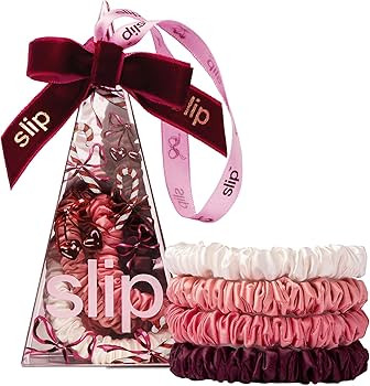 slip Skinny Scrunchies in Candy Cane Ornament Packaging: Anti-Crease, Anti-Breakage Slipsilk™ D... | Amazon (US)