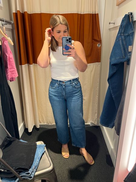 Wide leg crop jeans - wearing my usual 27 petite 
Tank - only had a medium in store and I love the fit! 

#LTKunder100 #LTKSeasonal