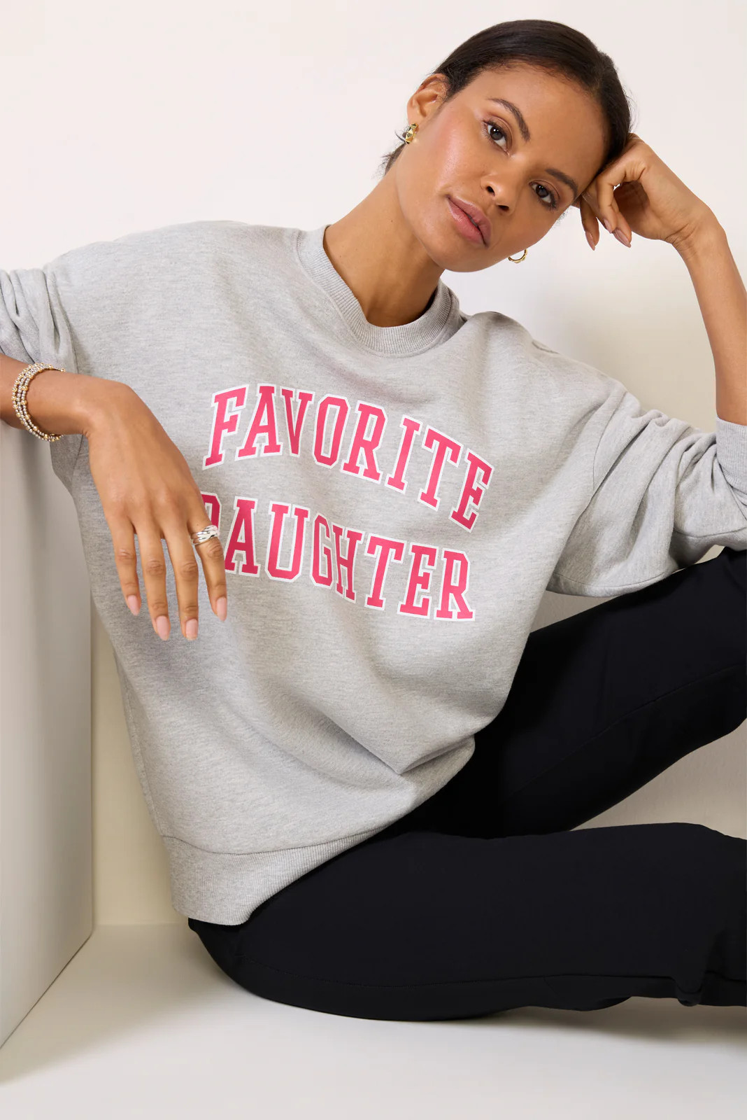 FAVORITE DAUGHTER Women's Collegiate Sweatshirt, Size Medium, Grey | Evereve