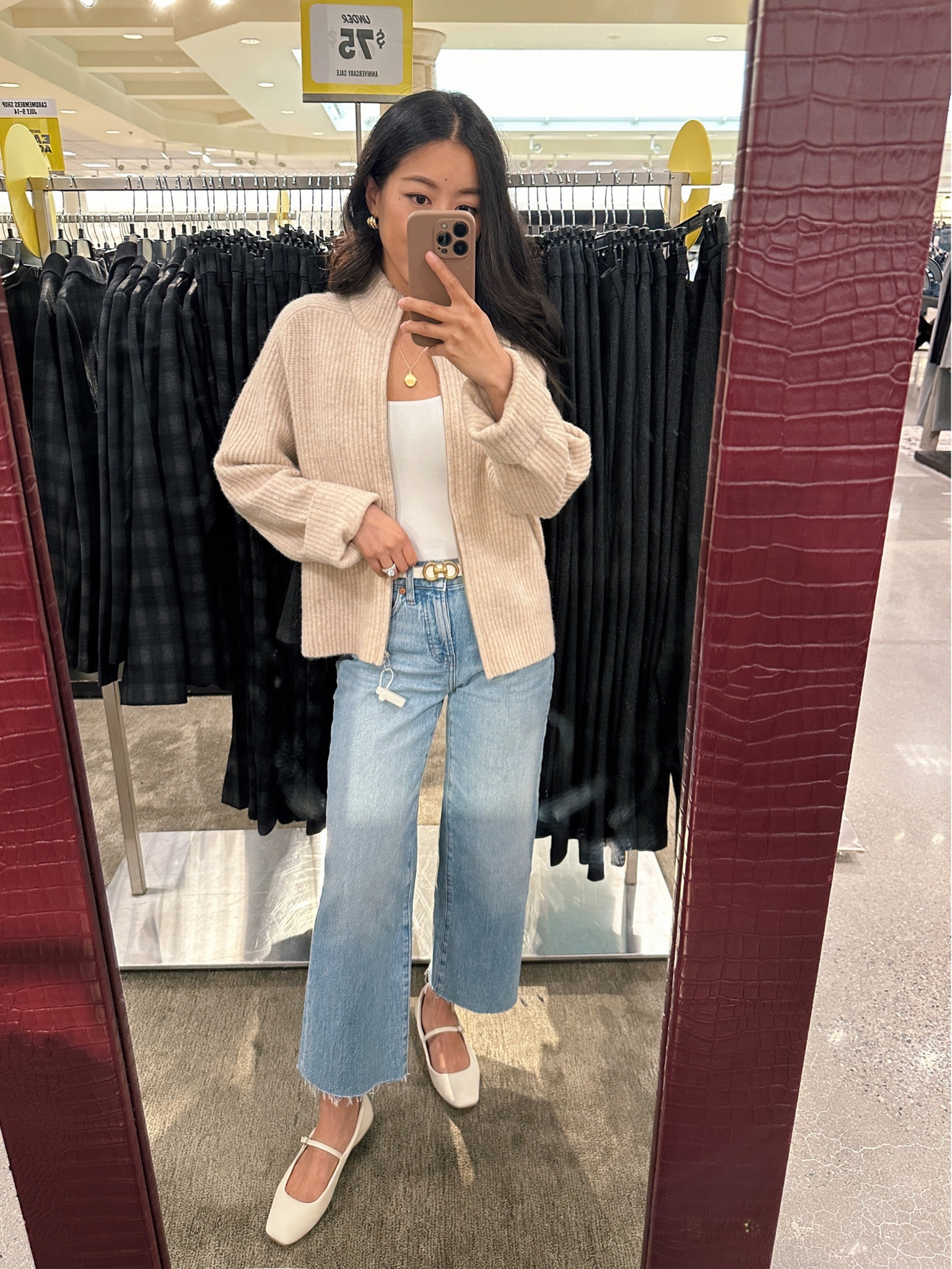 Was looking for good quality pieces knits from the Nordstrom anniversary sale and this cardigan was an unexpected find! Linked a few other knits on my wishlist 

• Ribbed zip cardigan - trying on in xs which was a loose casual fit on me with sleeves cuffed up, but this is available online in xxs. Cardigan is wool / alpaca blend that felt soft to the touch, medium weight, and easy to throw on over a tank top and jeans. 

• Abercrombie tank xxs

• Madewell perfect vintage jeans in altoona wash 24P - these are some of my favorite Madewell jeans. So flattering, I own them in several different washes!

• Dolce vita flats 5.5 (I also tried on the Nsale look for less flats which are tts, I am a 5.5 in those too)  

#LTKxNSale

#LTKworkwear #LTKsalealert