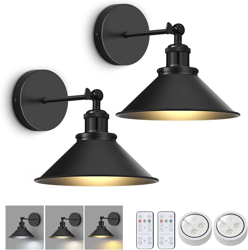 Black Vintage Wall Sconces Wall Lights Wall Lamp Fixture Farmhouse | Amazon (US)