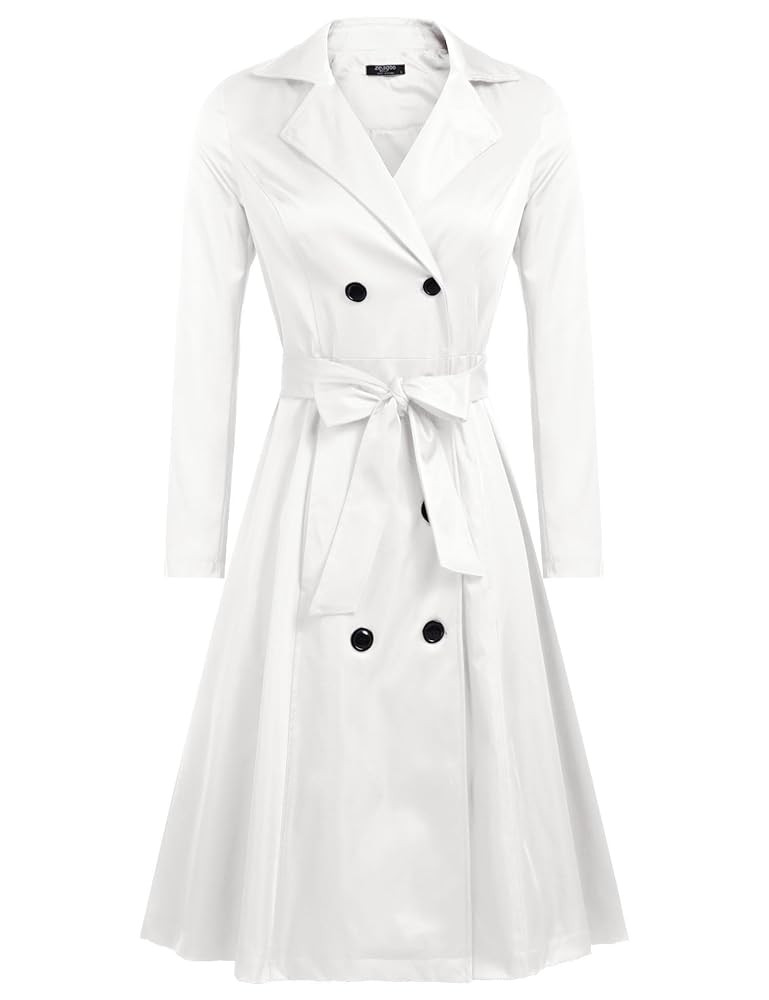 Zeagoo Women's Trench Coats Double-Breasted Long Coat with Belt | Amazon (US)