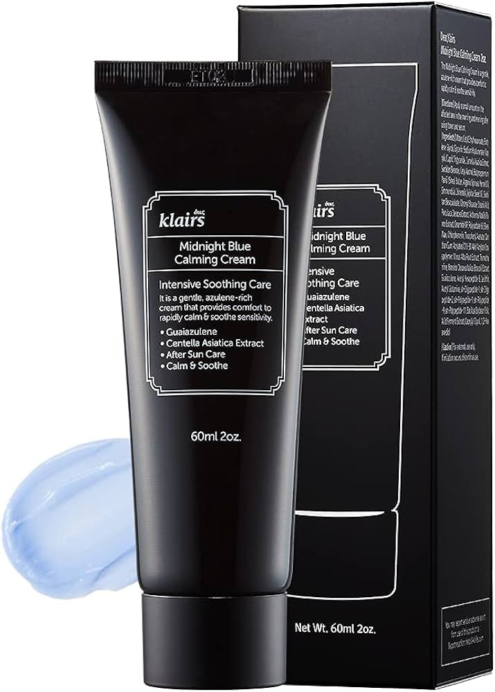 DearKlairs Midnight Blue Calming Cream, Soothing, Redness Relief Moisturizer, Hydrating, Fast Abs... | Amazon (US)