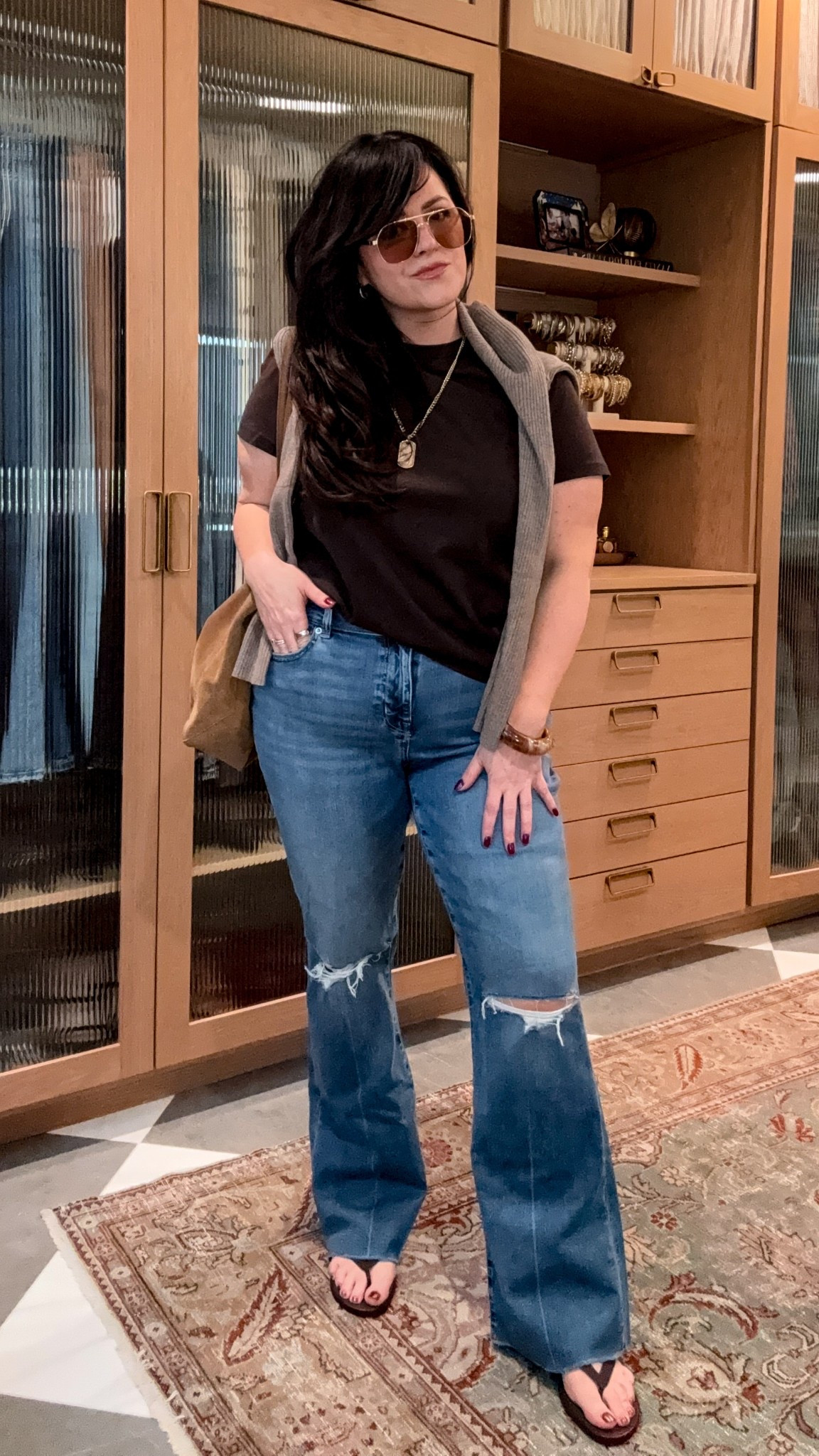 Midsize spring casual outfit 
Bootcut jeans have stretch size 14 
Cotton tee xl 
Size up in the kitten heel sandals 
Smoothing undies xl - code: Taryntrulyxspanx 
Lifting bra tts- 38dd

#LTKSeasonal #LTKMidsize #LTKSpringSale