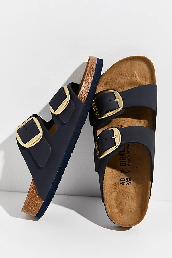 Arizona Big Buckle Birkenstock Sandals by Birkenstock at Free People, Midnight Nubuck, EU 37 | Free People (Global - UK&FR Excluded)