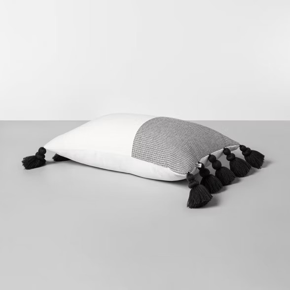 14" x 20" Textured Colorblock Lumbar Pillow - Hearth & Hand™ with Magnolia | Target