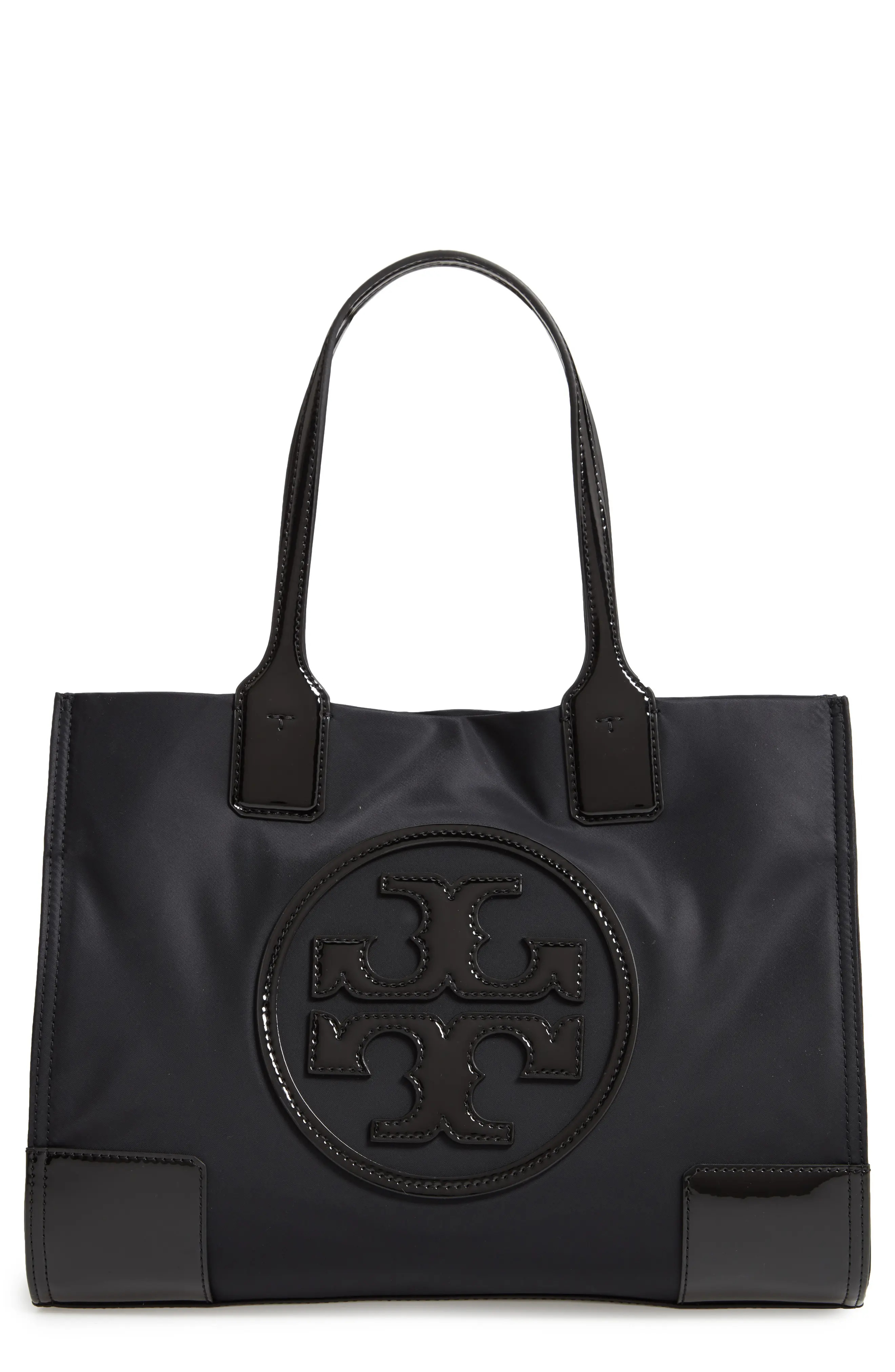 Tory Burch Mini Ella Patent Nylon Tote - Black | Nordstrom