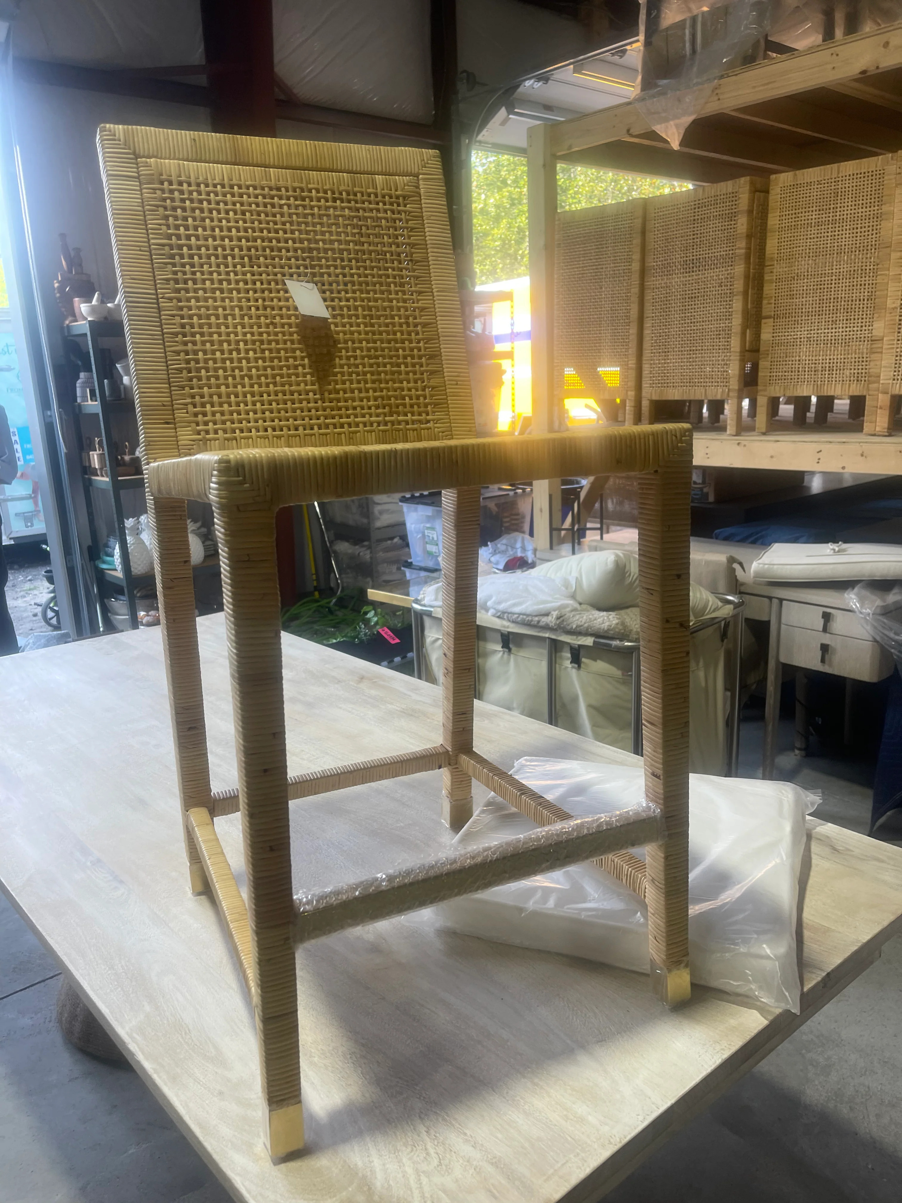 Hayes Counter Stool w/Brass End Caps | Auden & Avery