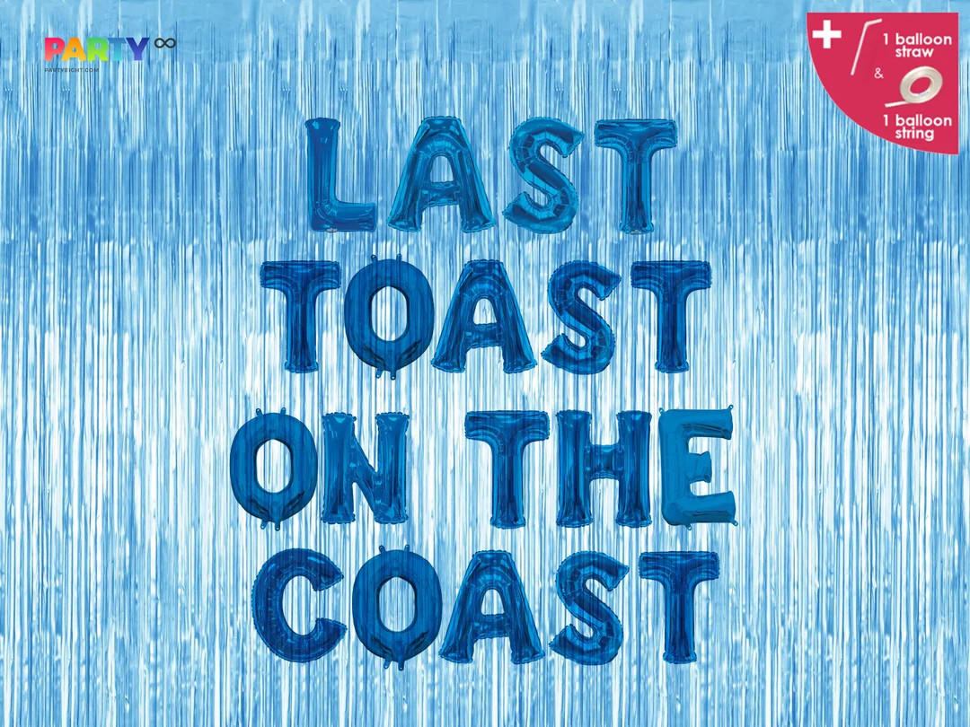 Last Toast on the Coast Bridal Shower Decorations Blue Foil - Etsy | Etsy (US)