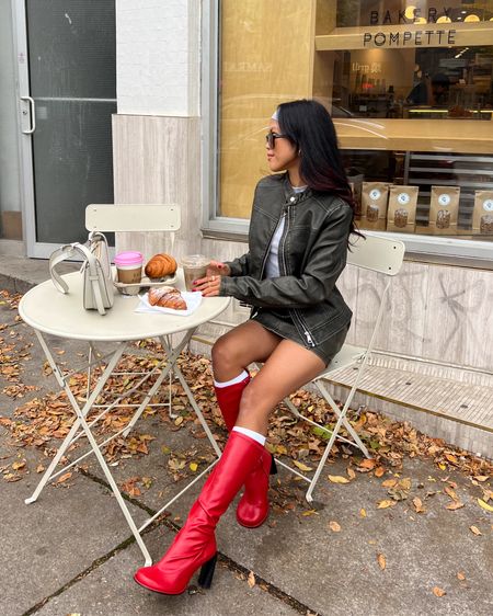 FALL OUTFITS / cherry red, fall trends, leather jacket, matching set, fall outfit inspo, leather skirt, casual chic style

#LTKstyletip #LTKSeasonal #LTKfindsunder100