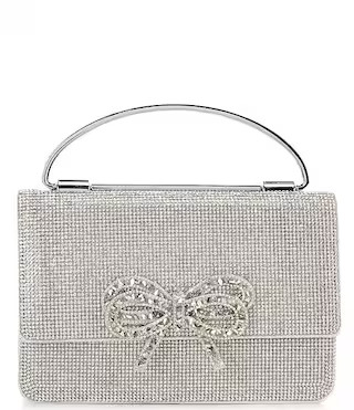 Rhinestone Bow Top Handle Evening Clutch | Dillard's