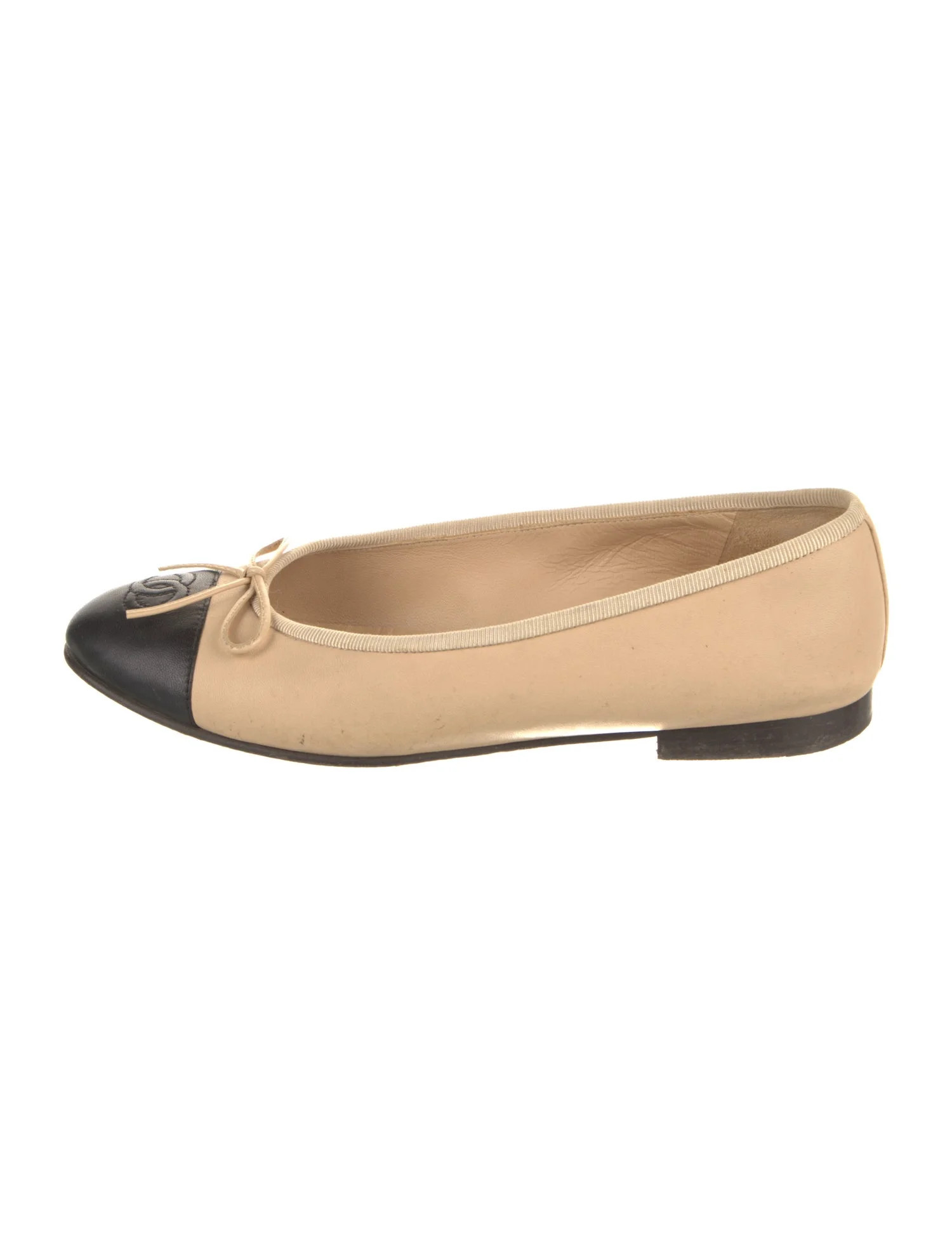 Leather Bow Accents Ballet Flats | The RealReal