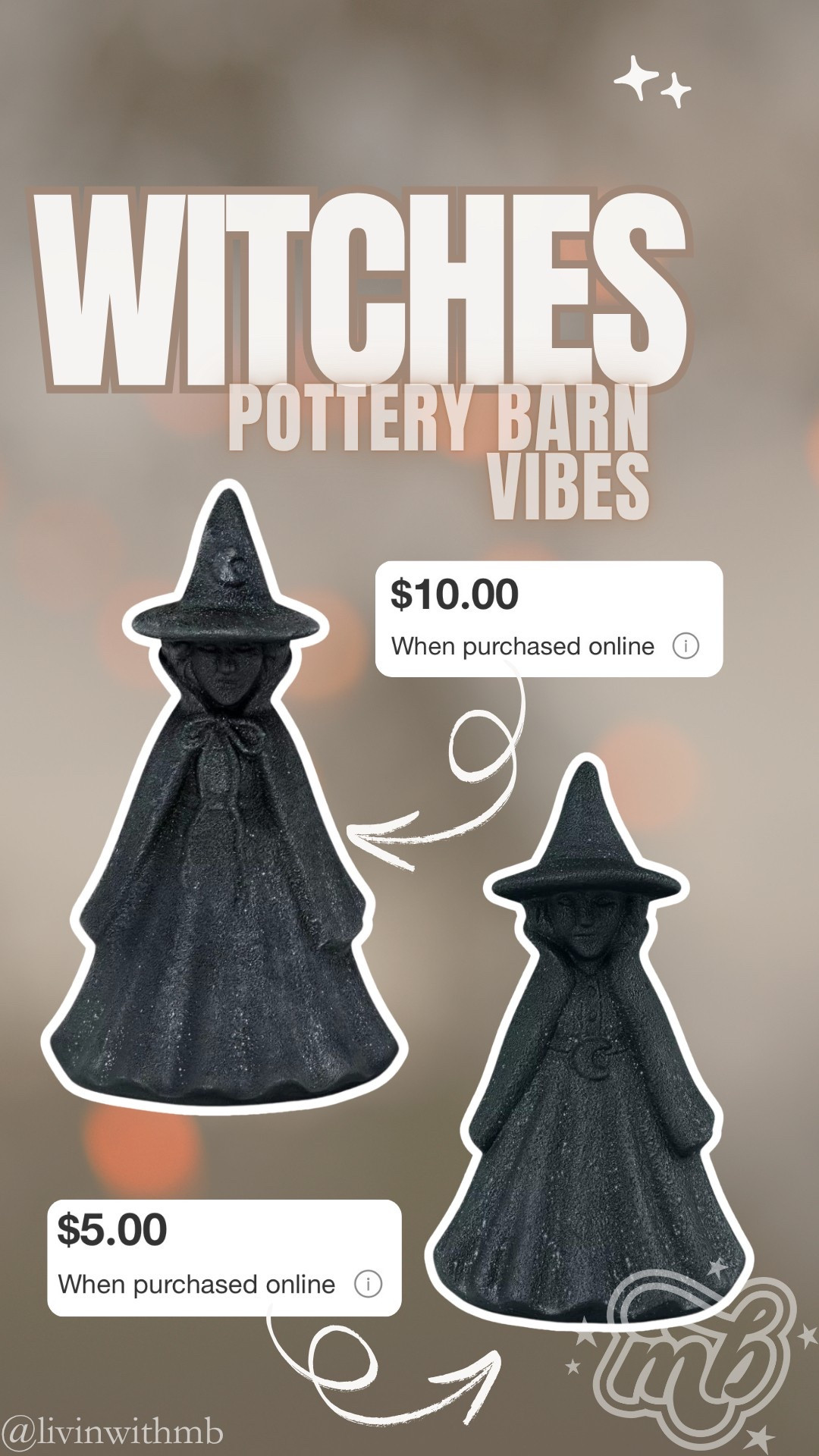 These witches are giving major Pottery Barn vibes for a FRACTION of the price! 🙌🏼

#LTKHome #LTKSeasonal #LTKFindsUnder50