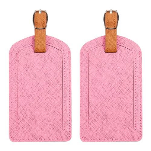 Premium Colored Luggage Tags for Luggage, Travel Bags and Suitcases by Adventure Goods - Pink (Pack of 2) | Amazon (US)