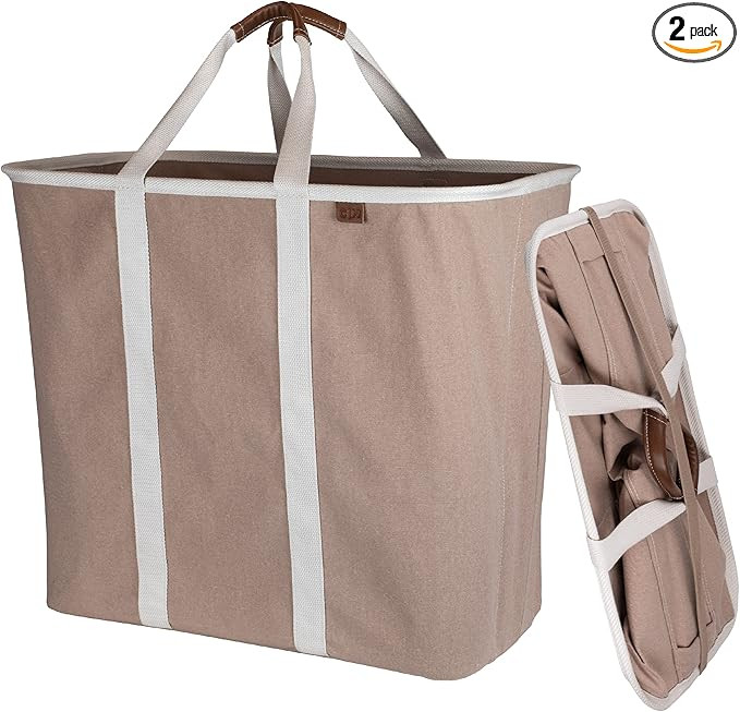 CleverMade Collapsible Laundry Basket, Premium Large Foldable Clothes Hamper, Laundry Tote Carry ... | Amazon (US)