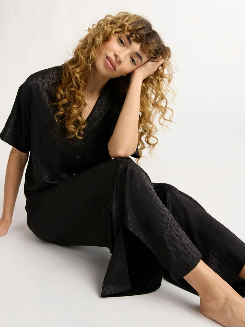 Joyspun Women’s and Women’s Plus Stretch Satin Pajama Set, Sizes S to 3X | Walmart (US)