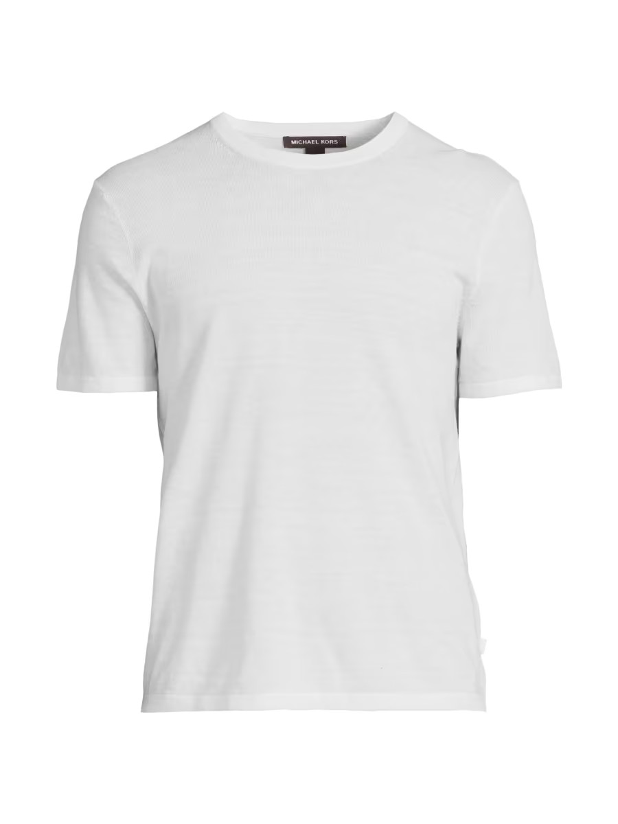 Linen-Cotton Crewneck T-Shirt | Saks Fifth Avenue