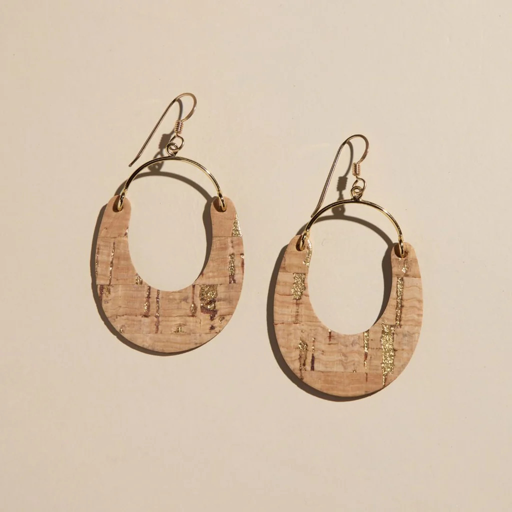 Gold Cork Nadias | Nickel and Suede