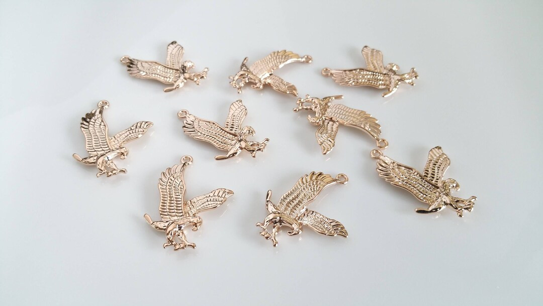 Rose Gold Eagle Charm Pendant - 35x27mm Bird Jewelry for Necklaces & Bracelets, DIY Jewelry Makin... | Etsy (US)